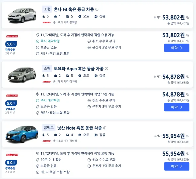 도쿄에서 요코하마 렌터카