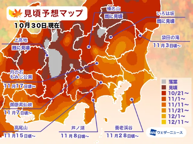 関東 甲信越地區紅葉