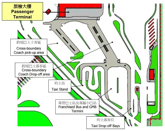 深圳灣口岸(港方口岸區)公共運輸交匯處的交通及運輸設施