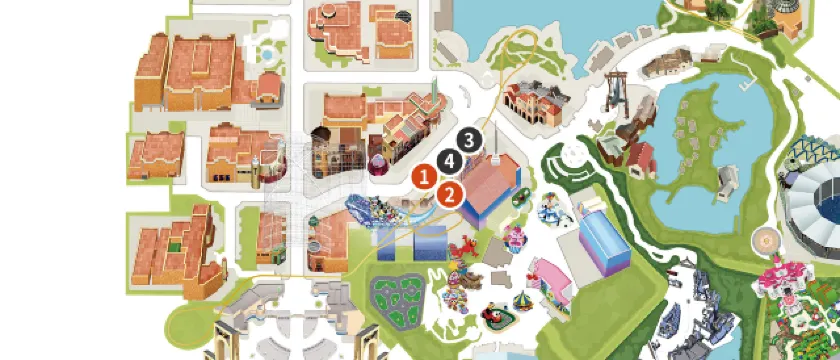 「ハリウッド・ドリーム・ザ・ライド」出口付近マップ