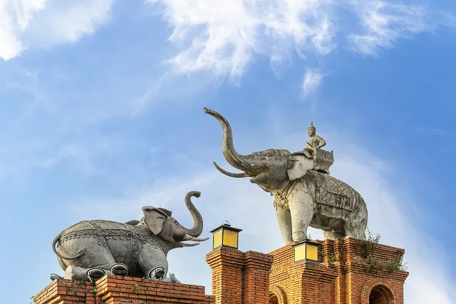 xishuangbanna china  elephant sculptures