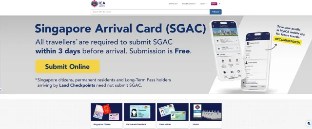 screenshoot ICA official website