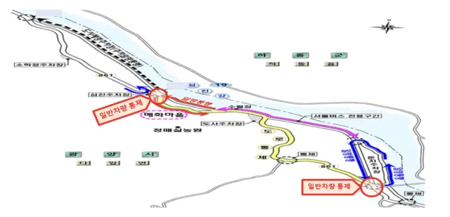 광양매화축제 주차장