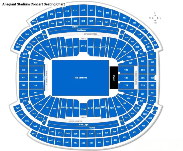 Beyoncé Las Vegas Concert 2025 Seating Map