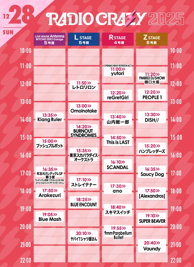 レディクレ2025】全出演アーティスト＆タイムテーブル公開！12/26〜12