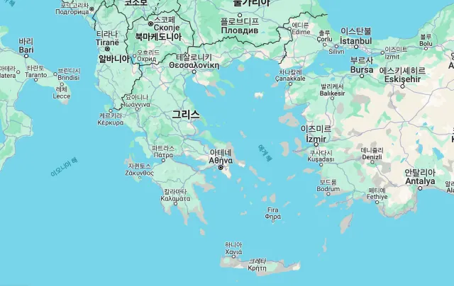 그리스 여행 지도