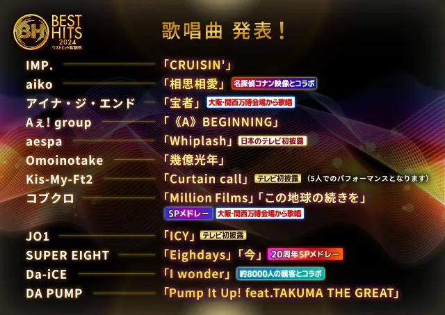 ベストヒット歌謡祭2025 歌唱曲