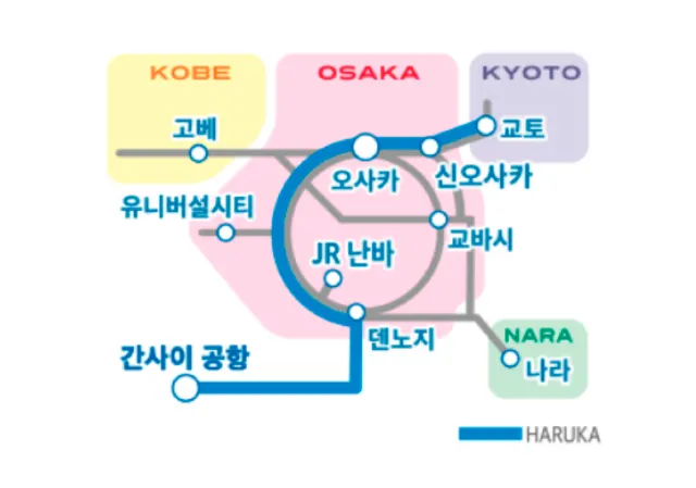 일본 지하철 어플 하루카 특급열차 노선