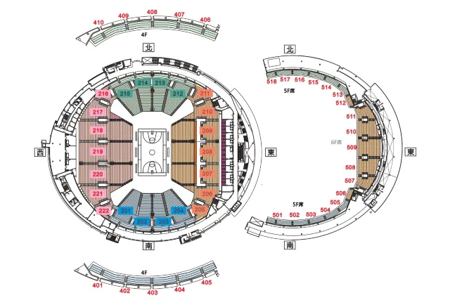 高雄巨蛋場館座位圖
