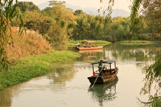 Hangzhou China West Lake wooden boat