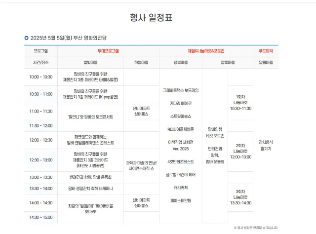 부산 어린이날 행사