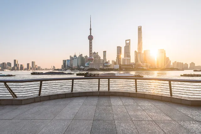 Shanghai Bund empty at sunrise