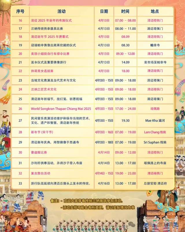 潑水節官方節目單