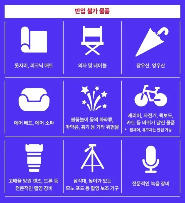 반입 불가 물품