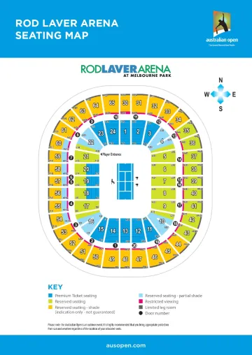 澳網2026 座位圖