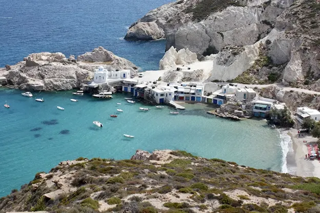 Vista dall'alto dell'isola greca di Milos