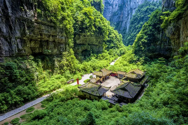 Wulong Karst Geological Park village view