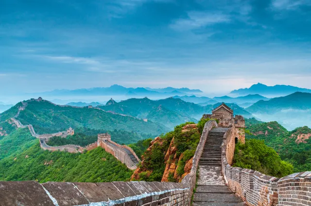 Jinshanling section of the Great Wall of China aerial view