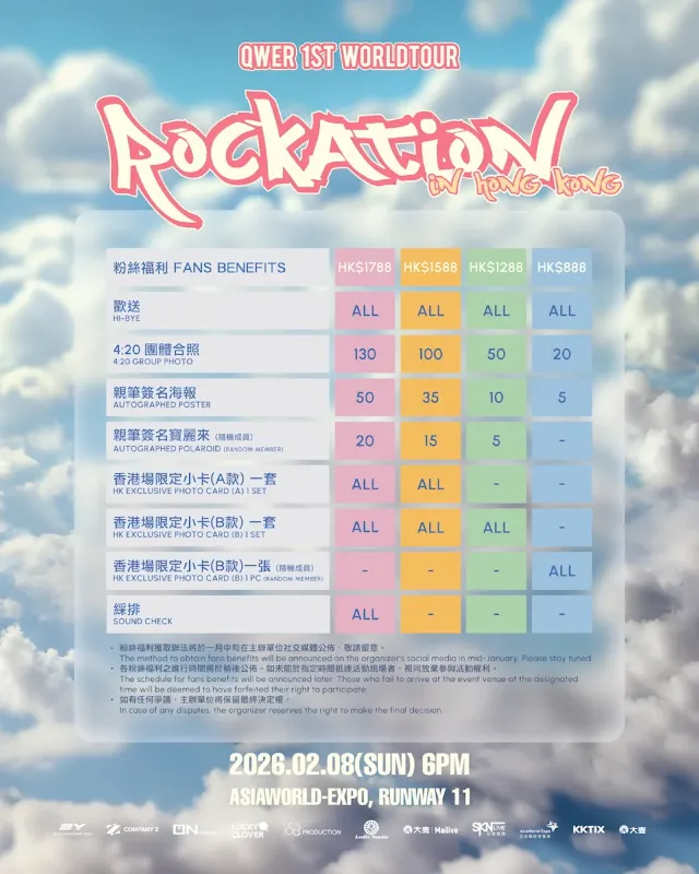 QWER香港演唱會周邊福利