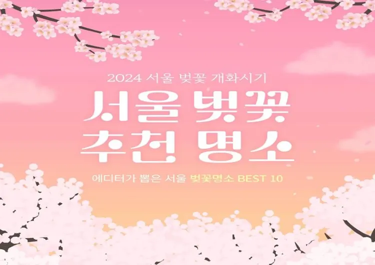 2024 서울 벚꽃 개화시기 벚꽃 명소 BEST10