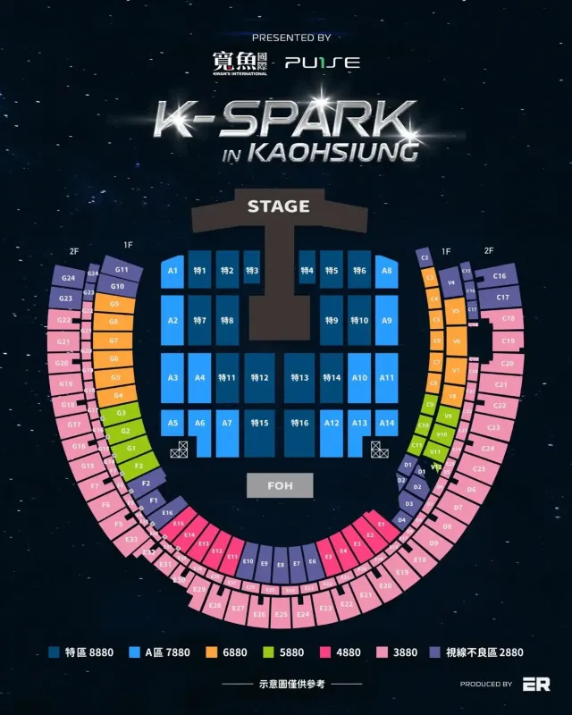 K-SPARK高雄2026座位圖