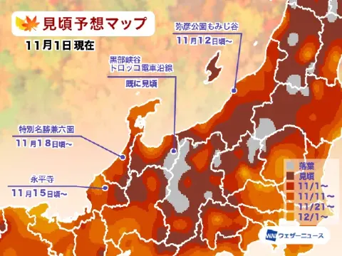 中部賞楓時間預測