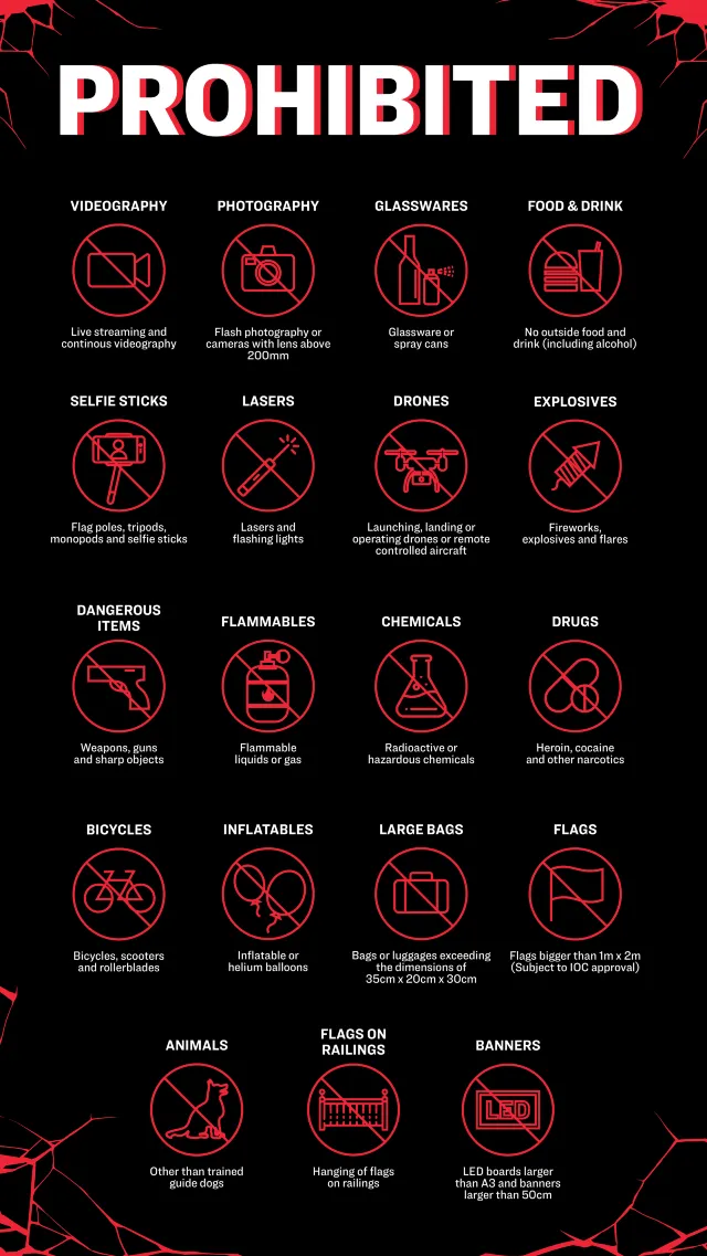 Singapore Smash 2026 Prohibited Items
