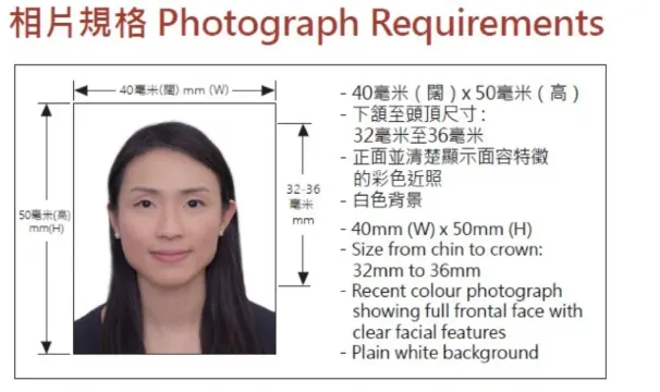 特區護照相片規格