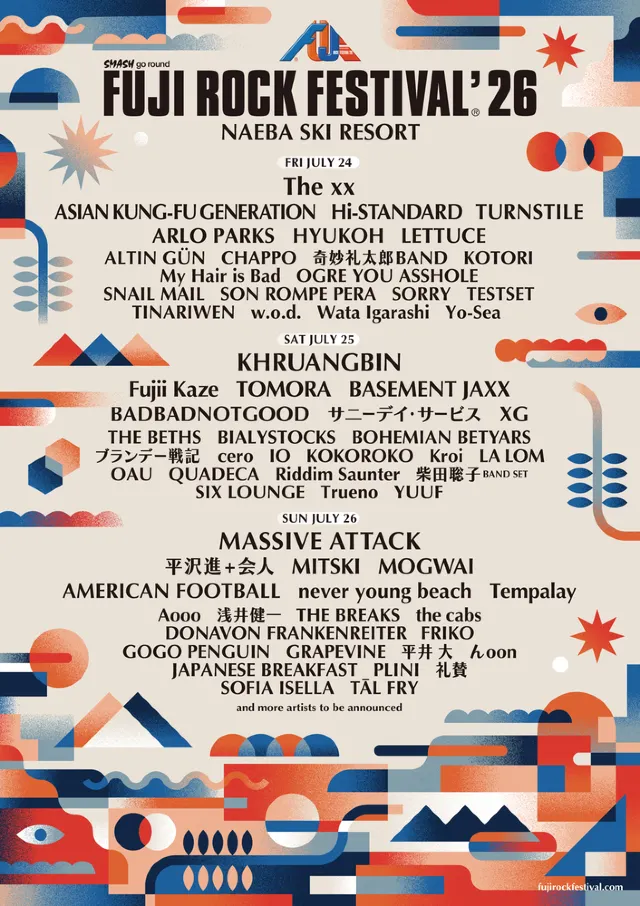 FUJIROCK2026音樂節陣容