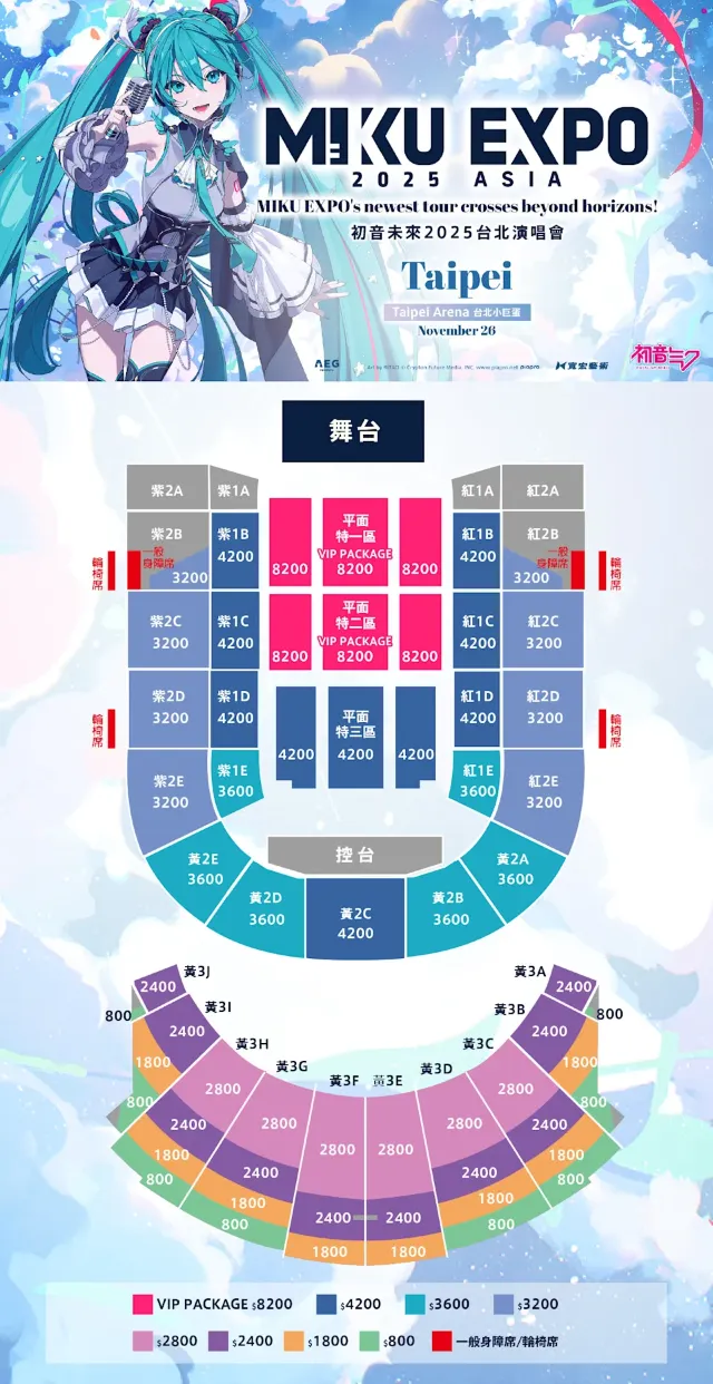 初音未來演唱會2025 座位圖