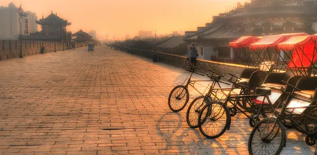 xi'an city wall tricycles