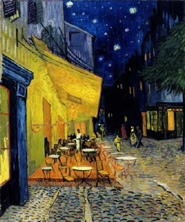 夜のカフェテラス