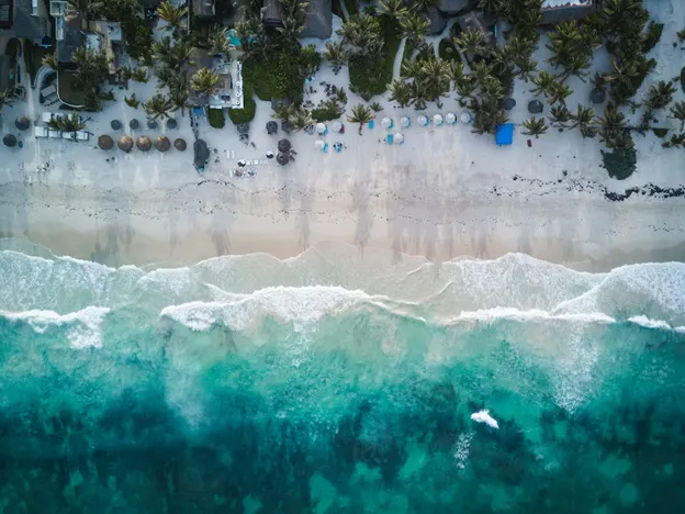 Aerial view of Tulum Beach