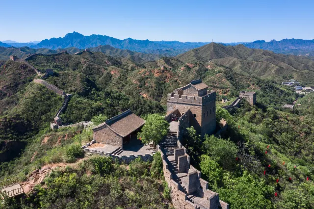 Badaling section of the Great Wall of China aerial view