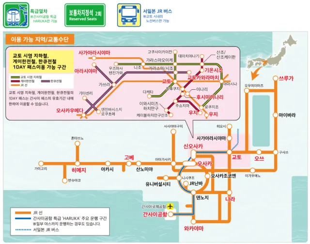 간사이 공항에서 교토 간사이 레일 패스