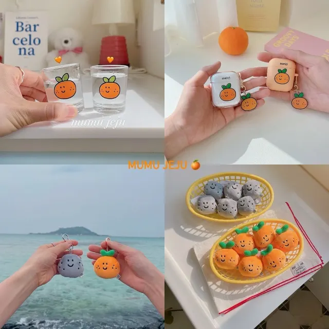 mumu Jeju 柑橘娃娃&玄武岩娃娃吊飾