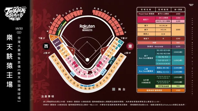 台灣大賽樂天桃猿G4場次座位表