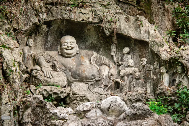 Hangzhou China Fei Lai Feng the Laughing Buddha carving