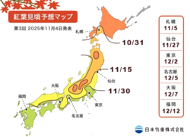 日本楓葉預測