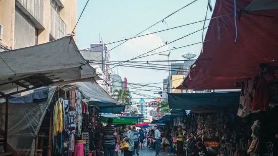 The bustling Pasar Baru is cen