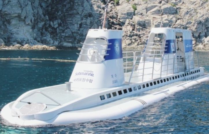 済州の海を航行する西帰浦潜水艦