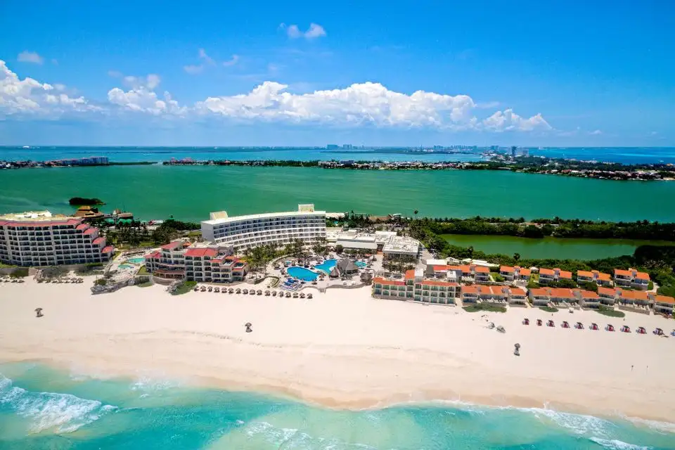 Aerial shot of the grand park royal in cancun