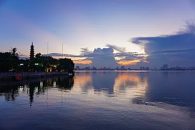 Sunset at West Lake, Hanoi. Source: Wikipedia