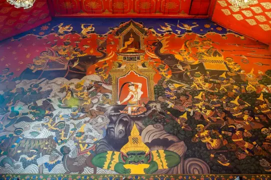 ภาพจิตรกรรมฝาผนัง - วัดพนัญเชิงวรวิหาร จ.พระนครศรีอยุธยา (แหล่งที่มาของภาพ: ไทยรัฐ)