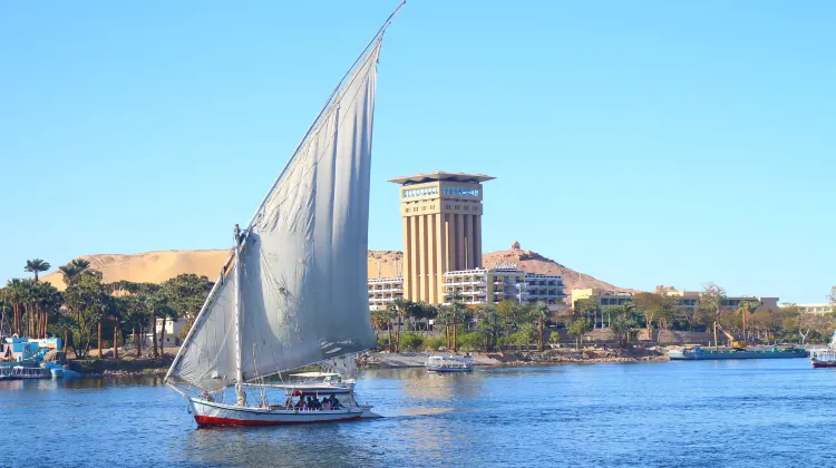 Relax in a yacht off of the shore in Aswan