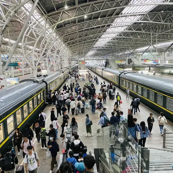 Nanjing Station: A Bustle of Trains