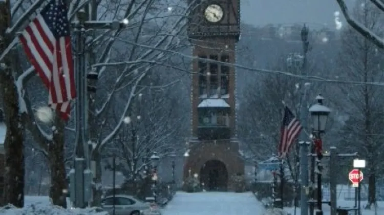 Winter in Mainstrasse Village Association in Covington