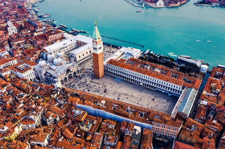 Aerial view of St. Mark's Square, Venice