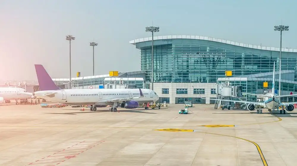 Busy London Heathrow Airport Before Take-off