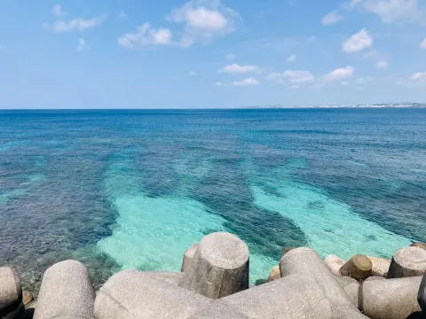 豐見城的豐崎沙灘的美麗海洋 